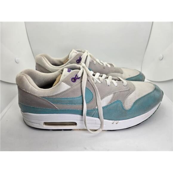 Nike Air Max 1 Anniversary Shoes Mens 12 Aqua Blue Athletic Casual Retro Sneaker